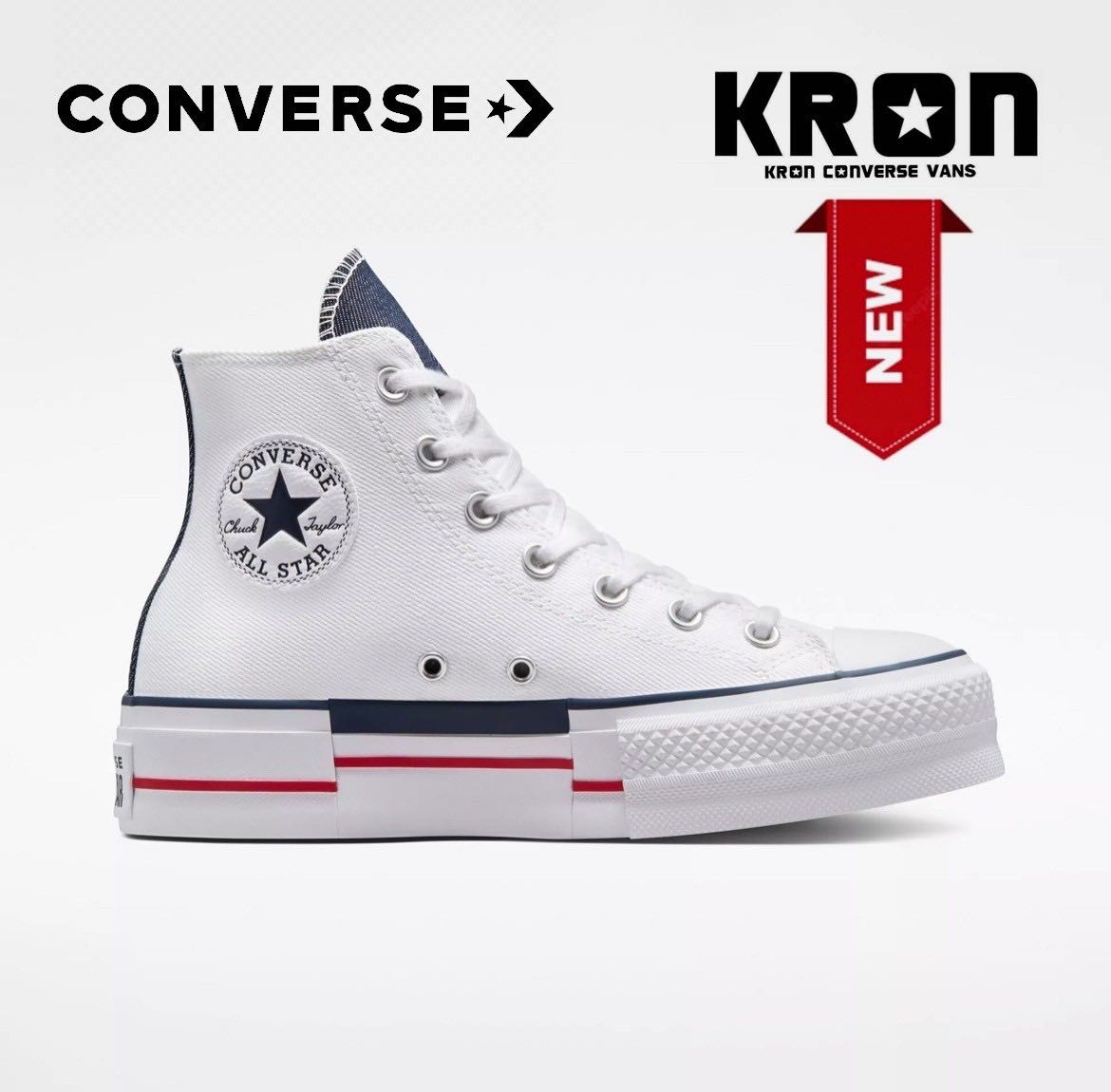 ￼Converse Chuck Taylor All Star Lift Retro Denim Hi | White 