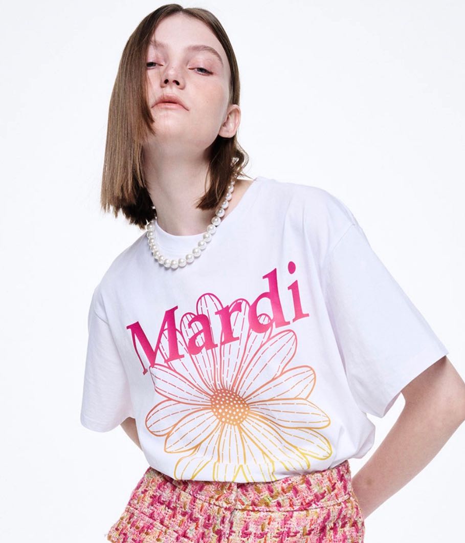 พร้อมส่ง Mardi Flowermardi Gradation Pink T-Shirt