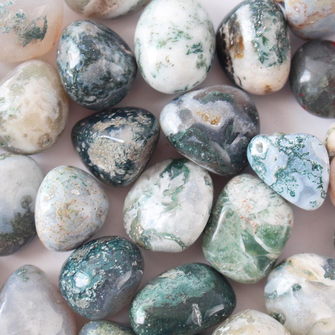 Moss Agate Tumbled