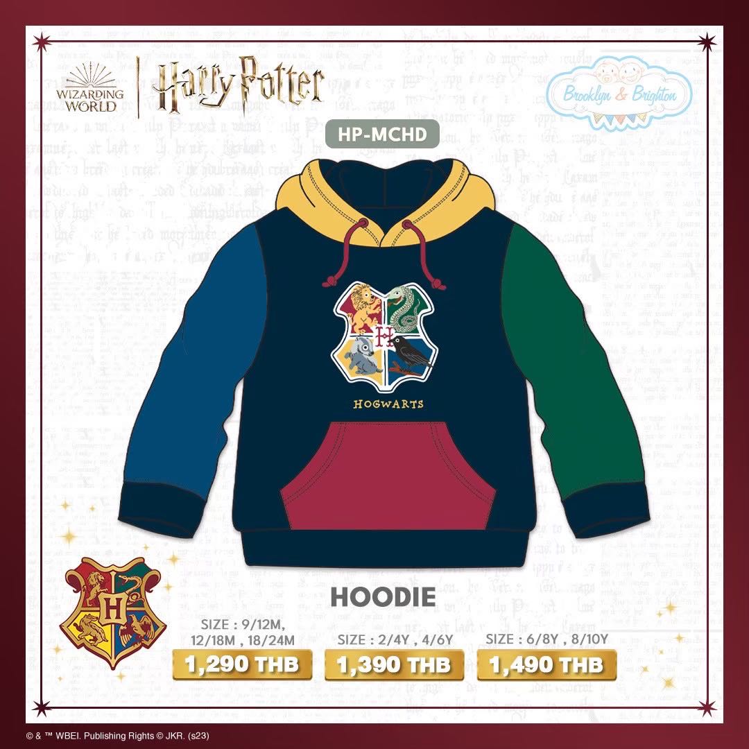 Harry Potter Multicolour - Hoodie | HP-MCHD (Size: 9/12M-8/10Y) ขายดีตลอดกาล