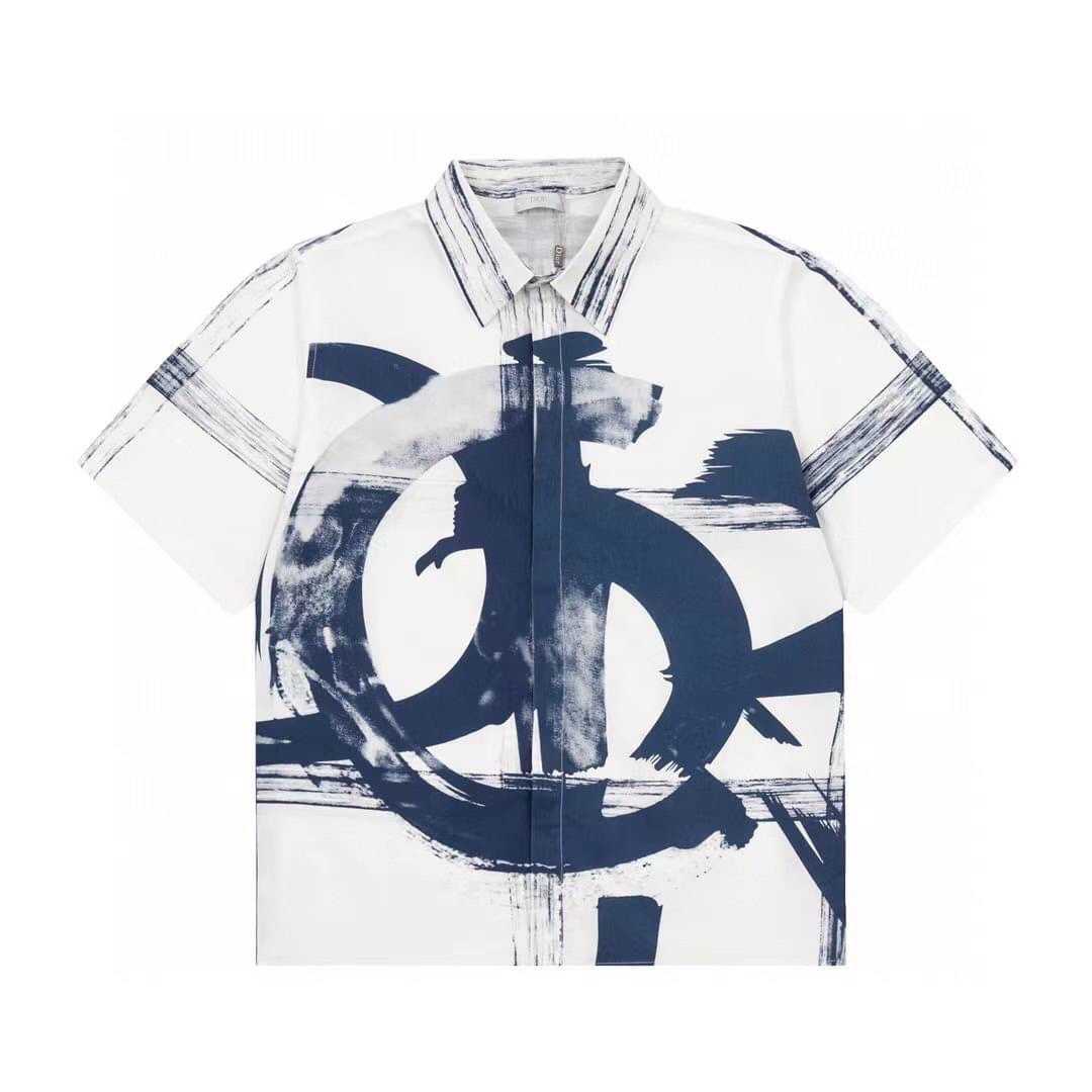 CHRISTIAN DIOR X JACK KEROUAC SHIRT BLUE เสื้อเชิ้ตส์แขนสั้น แบรนด์คริสเตียนดิออร์