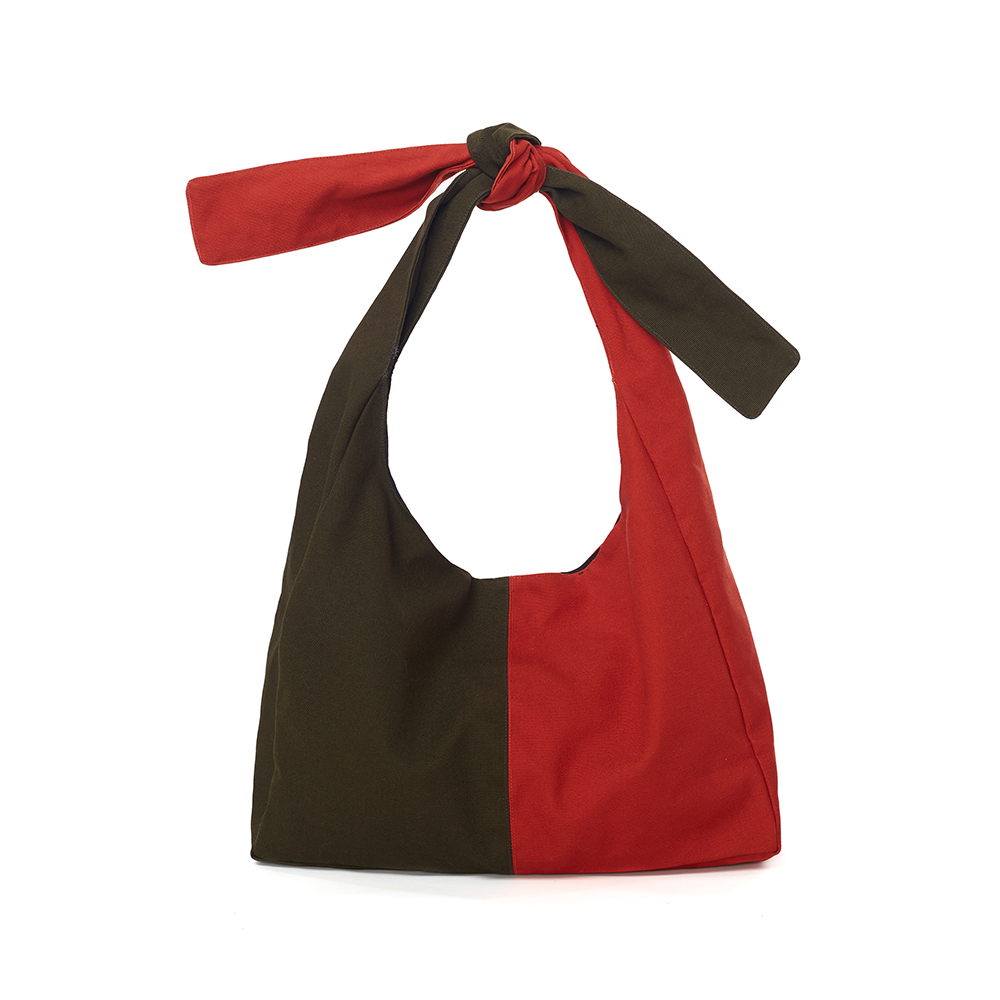 DuoTie Tote in Forest Green and Blaze Orange 