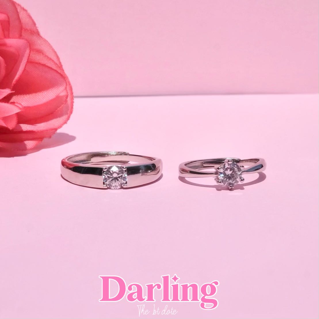 (คู่+ขายแยก)แหวนคู่รุ่น Darling-ส่งฟรี(S925)