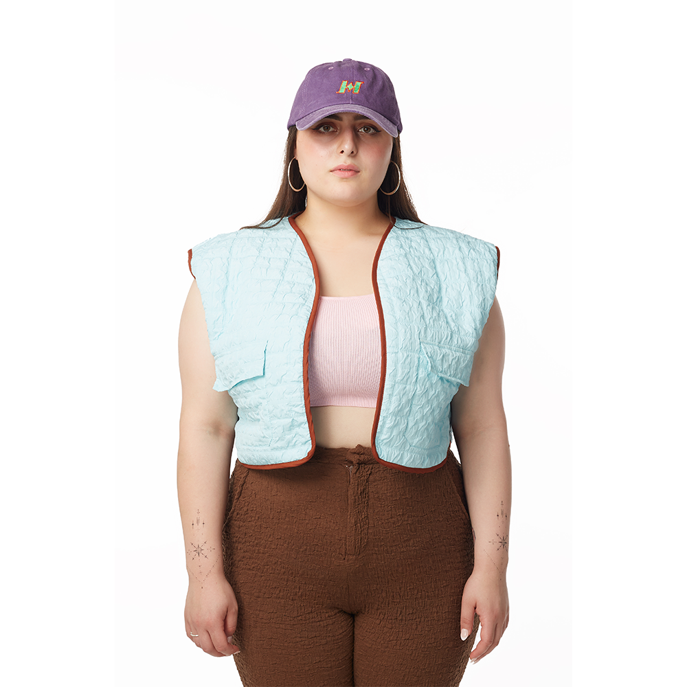 Bubble Puffer Vest in Baby Blue