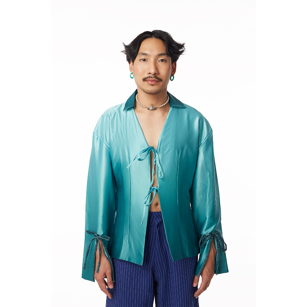 Ombré Breeze Shirt in Emerald 