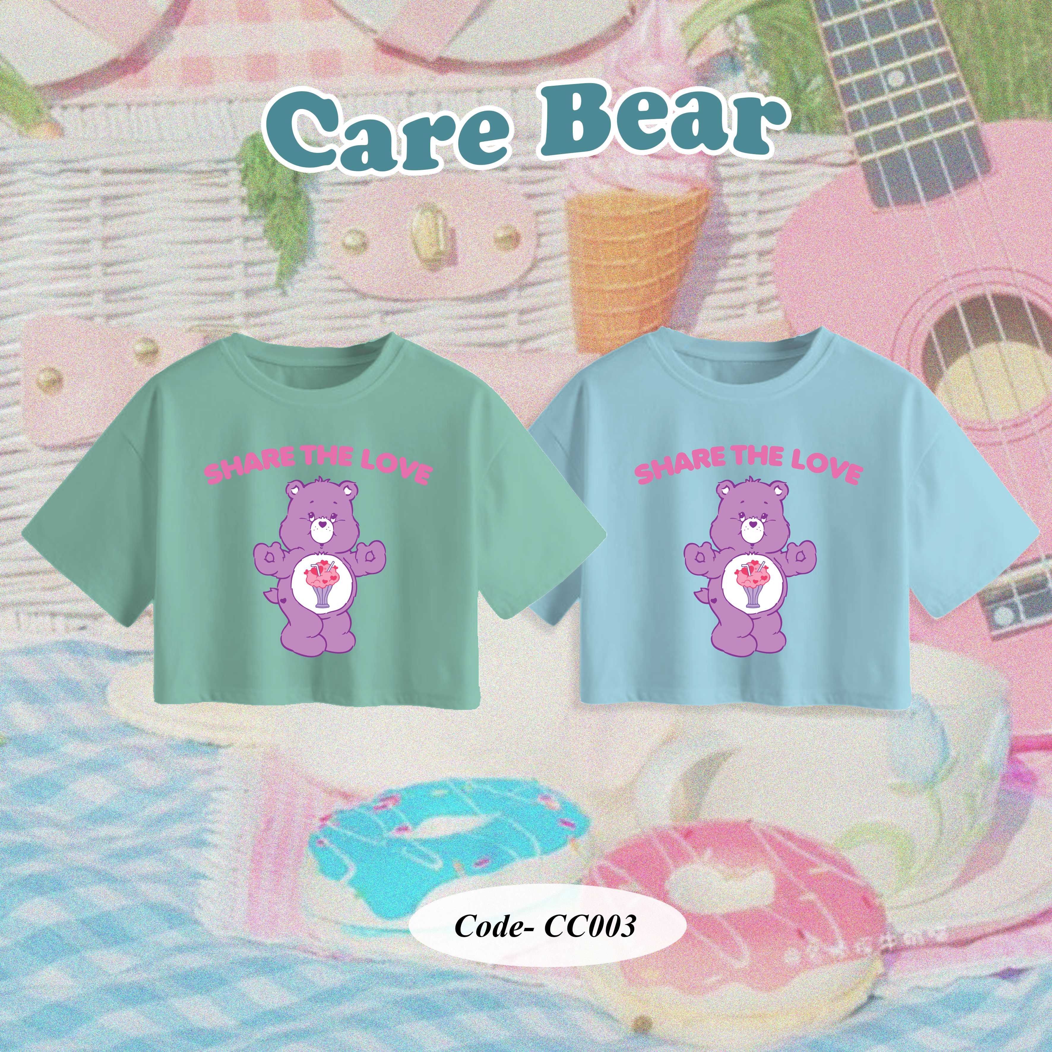 CC003| เสื้อครอป Care Bear ผ้าคอตตอน