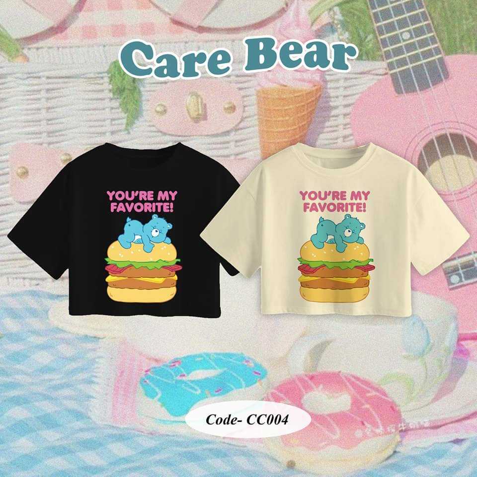 CC004| เสื้อครอป Care Bear ผ้าคอตตอน