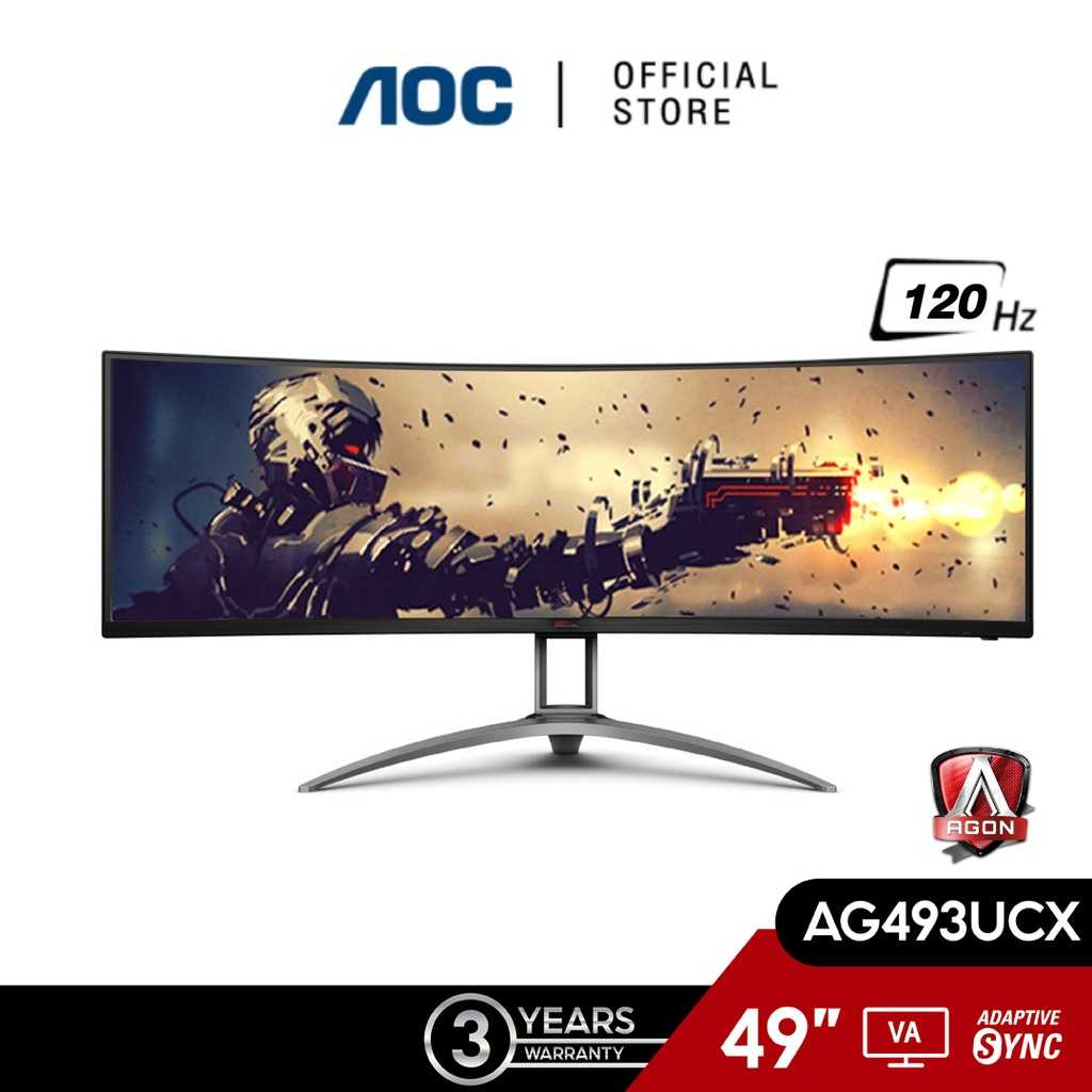 AOC AGON (มอนิเตอร์) 49 VA 3840 x 1080 @120Hz : Curved Premium Gaming Monitor (A1-AG493UCX/67)