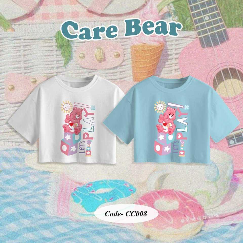 CC008| เสื้อครอป Care Bear ผ้าคอตตอน