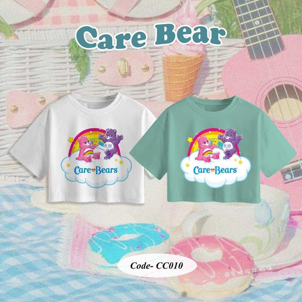 CC010| เสื้อครอป CARE BEAR ผ้าคอตตอน