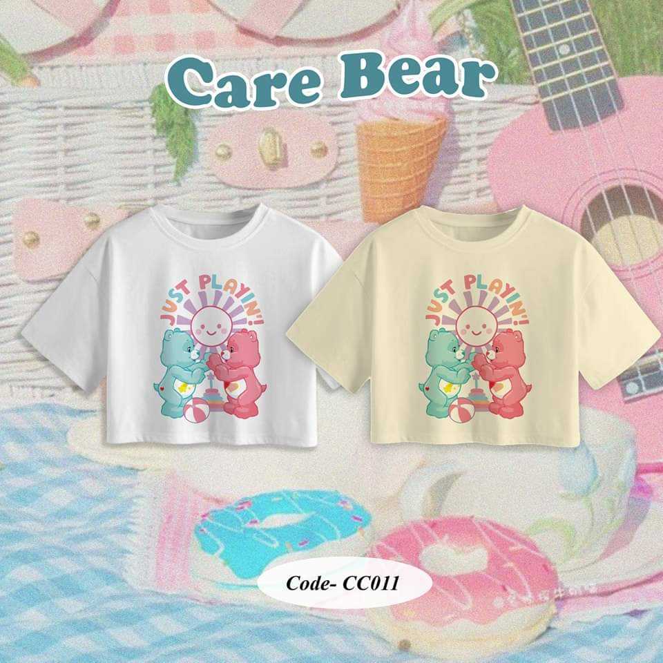 CC011| เสื้อครอป Care Bear ผ้าคอตตอน