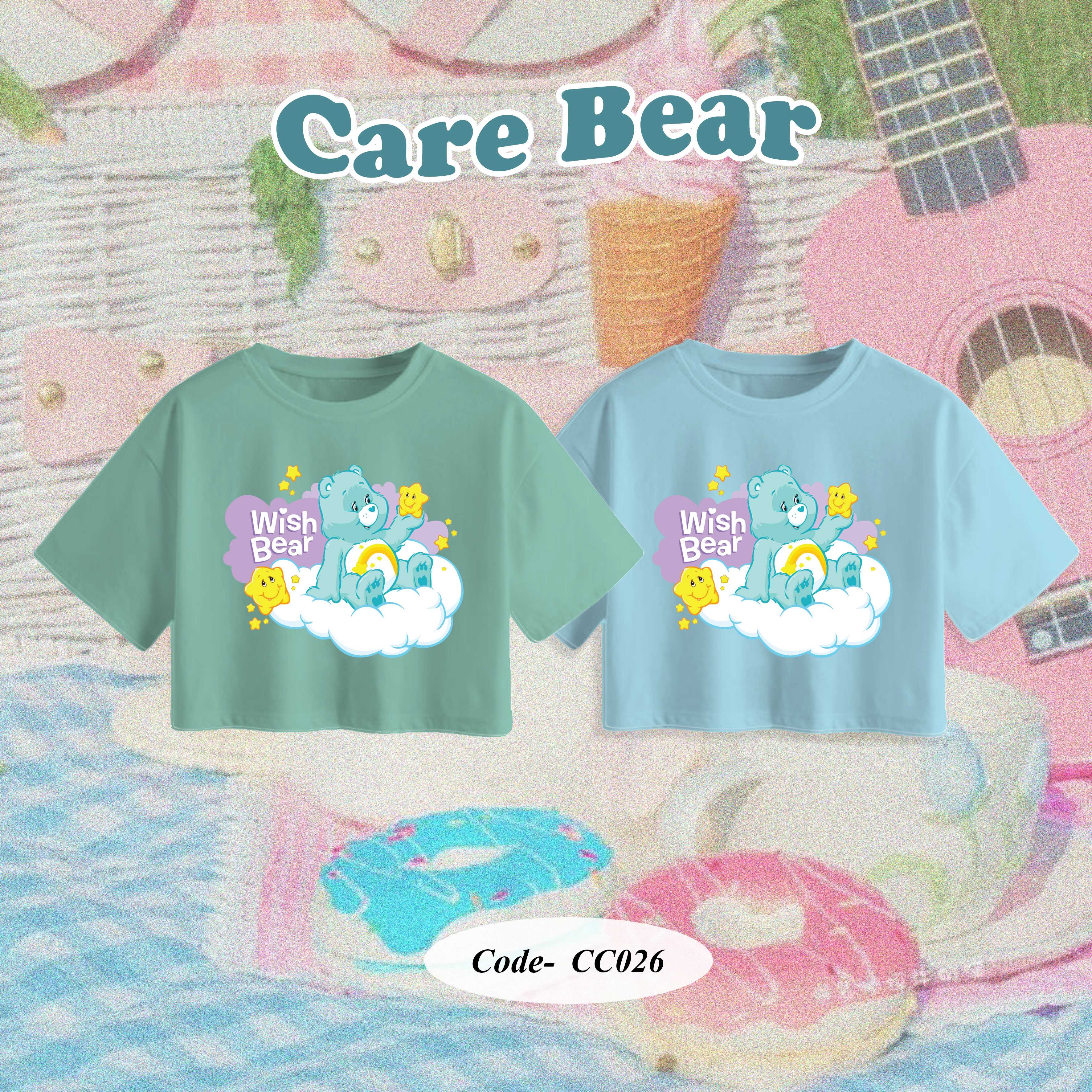CC026| เสื้อครอป Care Bear ผ้าคอตตอน