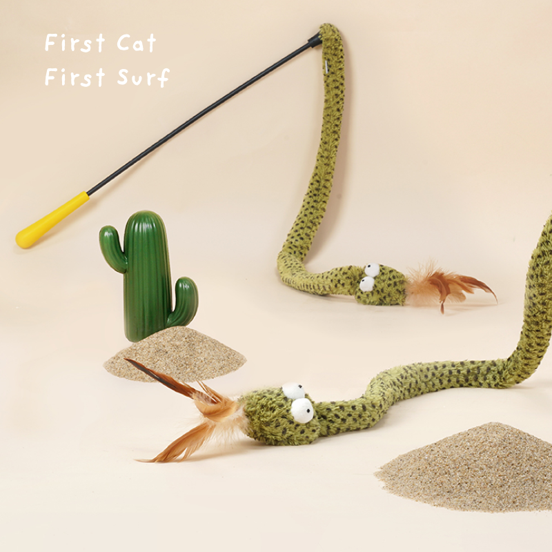 Cat teaser ไม้ตกแมวรูปงูจากแบรนด์ zeze ของเล่นแมว ไม้ตกแมว ล่อแมว
