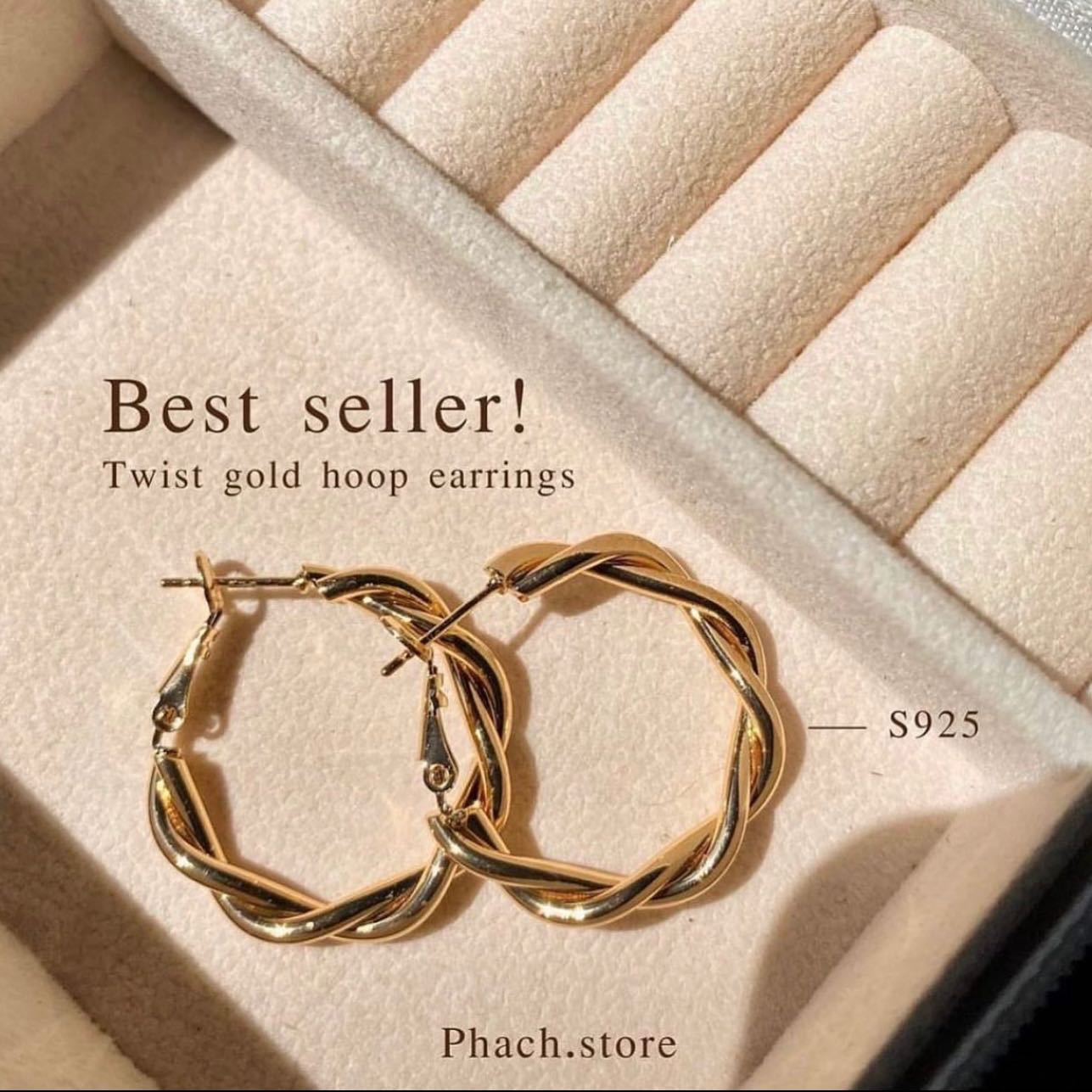 Twist gold hoop earrings (best seller!)