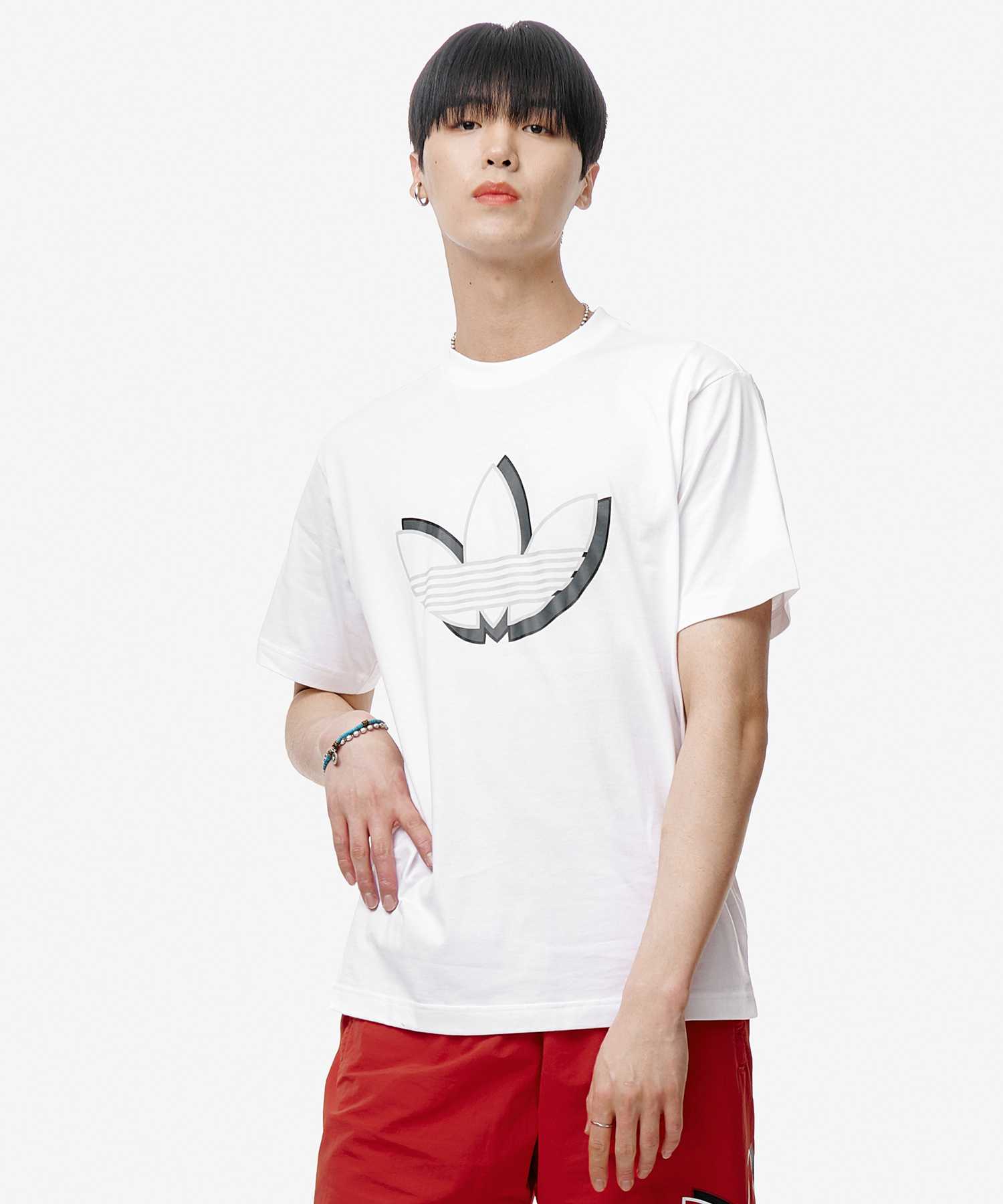 Adidas Originals t-shirt with shadow logo in white