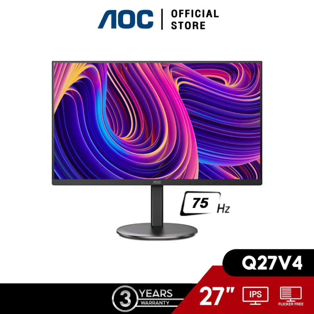 AOC Q27V4 (มอนิเตอร์) 27 IPS 2560 x 1440 2K @75Hz : Monitor (Q27V4)