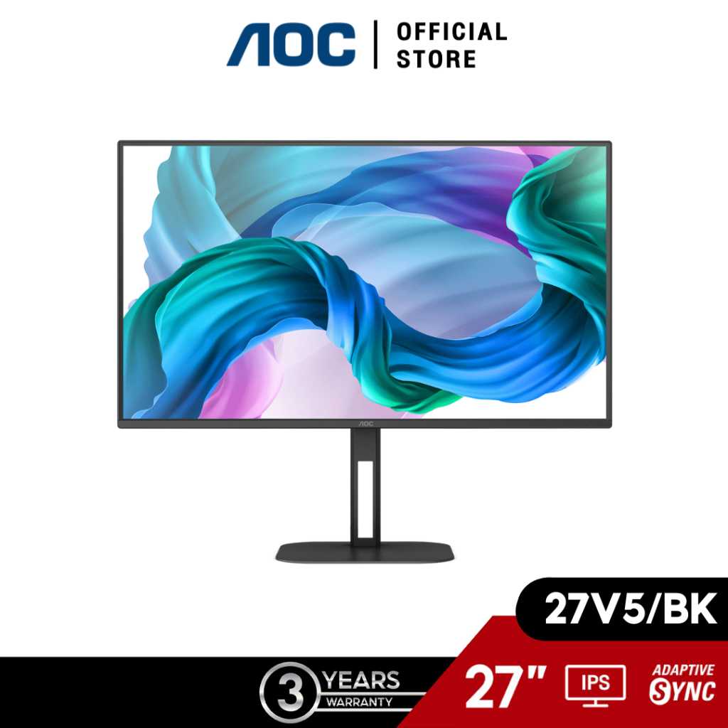 AOC 27V5/BK (มอนิเตอร์) 27 IPS 1920 x 1080 @75Hz : Monitor (27V5/BK)