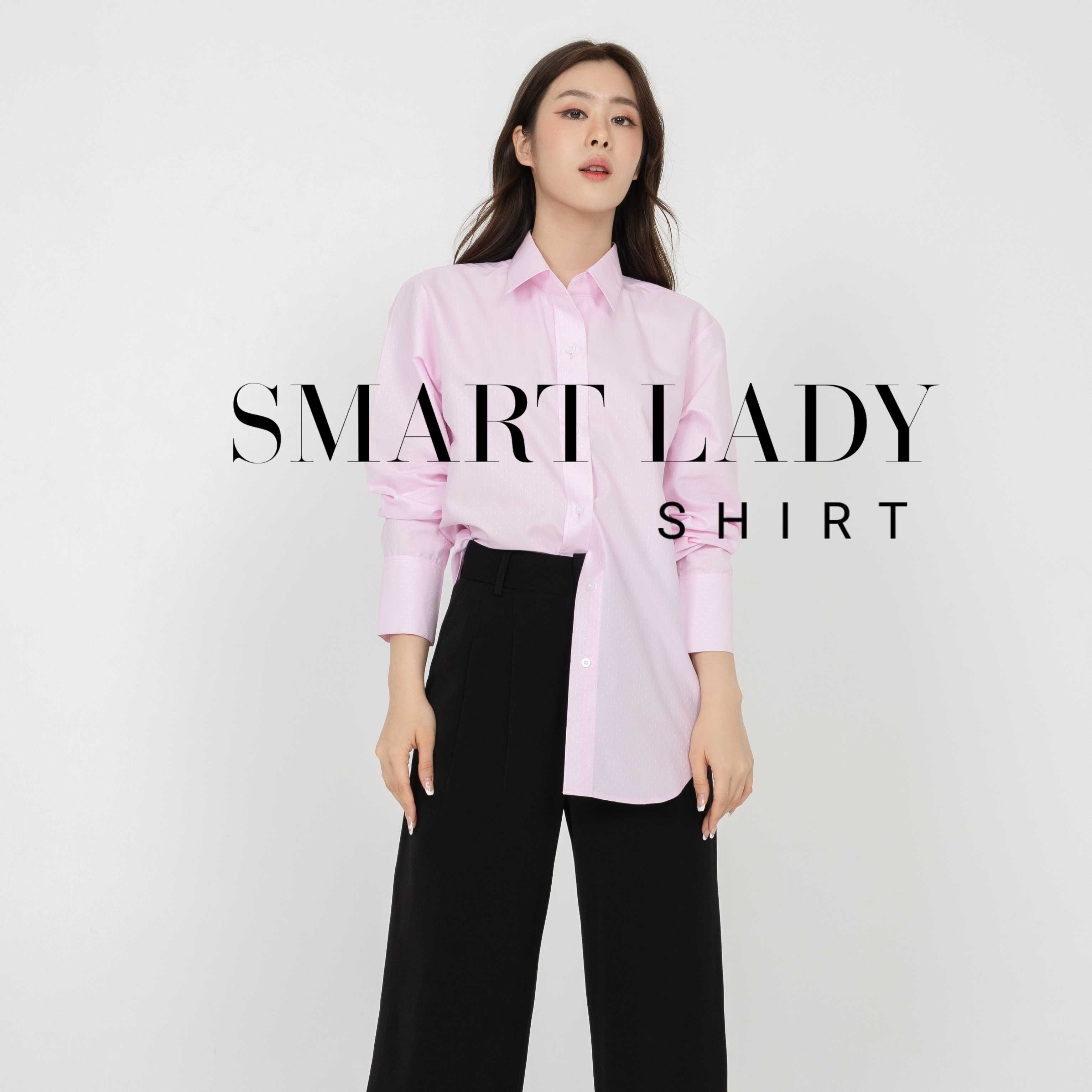 เสื้อเชิ้ตชมพูอ่อน SMART LADY  (พร้อมส่ง)