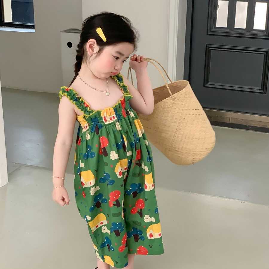 จั๊มสูทสีเขียว - lovely green jumpsuit kids