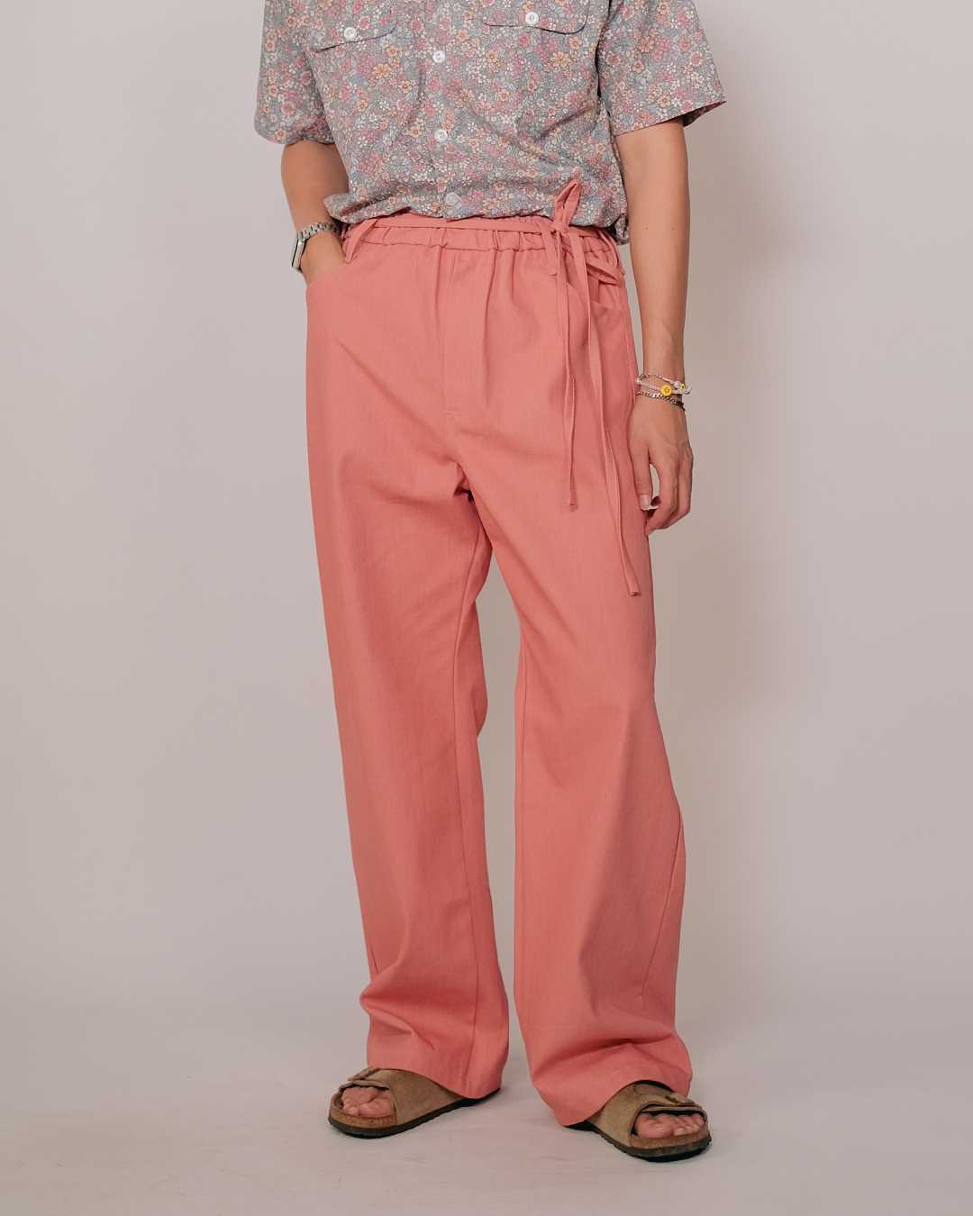 CLUB ✿ 11 Club Wide-Legs Relaxed Denim Pants in Pink