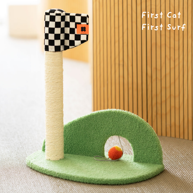 Cat golf เสาลับเล็บรูปสนามกอล์ฟ มาพร้อมของเล่นลูกบอลเชือก ที่ลับเล็บแมว เสาลับเล็บแมว ของเล่นแมว