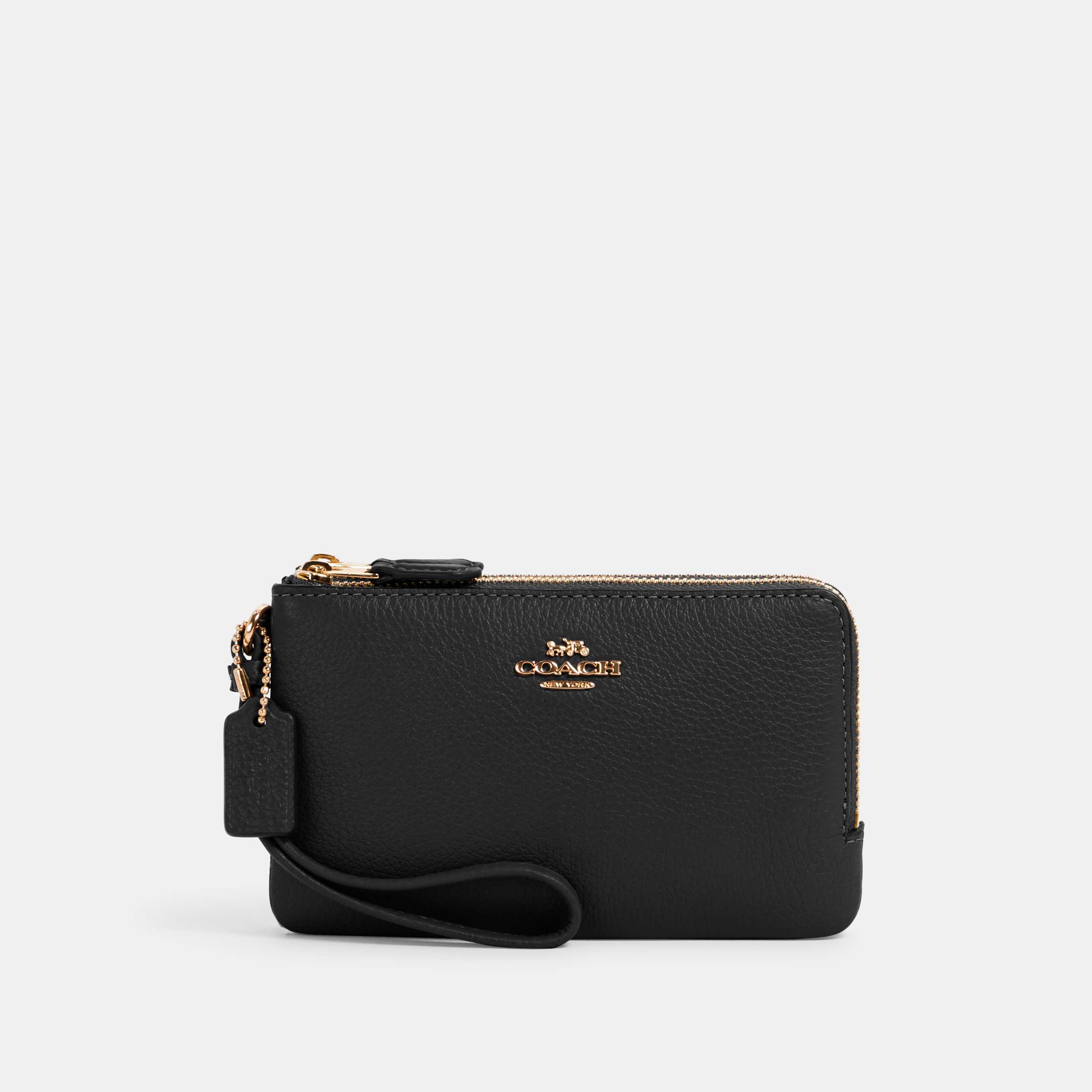 COACH DOUBLE CORNER ZIP WRISTLET 6649 IMBLK LINE SHOPPING