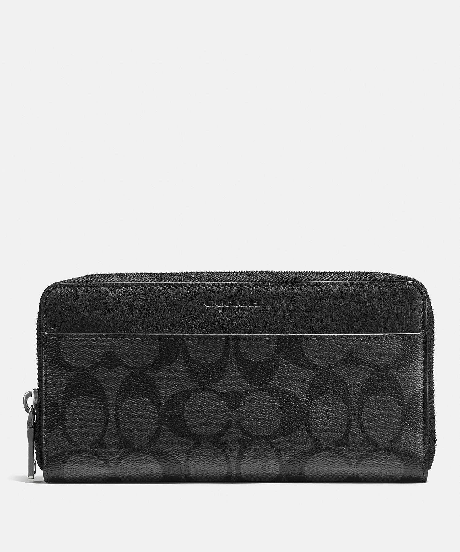 COACH ACCORDION WALLET IN SIGNATURE CANVAS 58112 CQ/BK