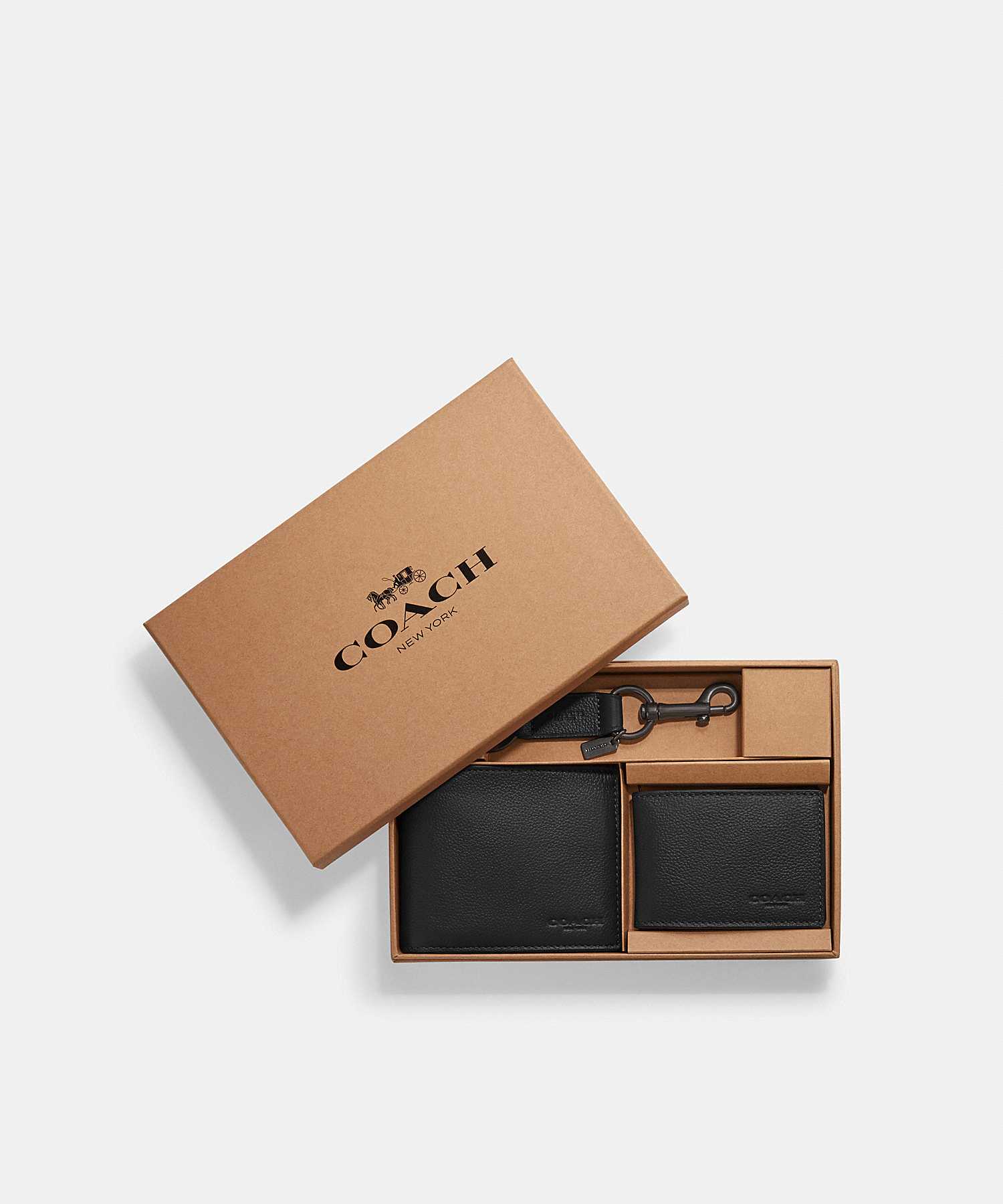COACH BOXED 3-IN-1 WALLET GIFT SET 64118 BLK