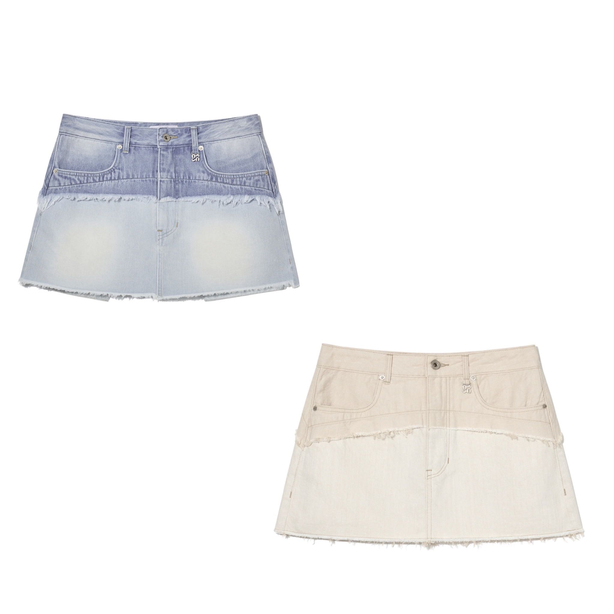 (Pre,รวมส่ง) Arizona Twotone skirt /glowny