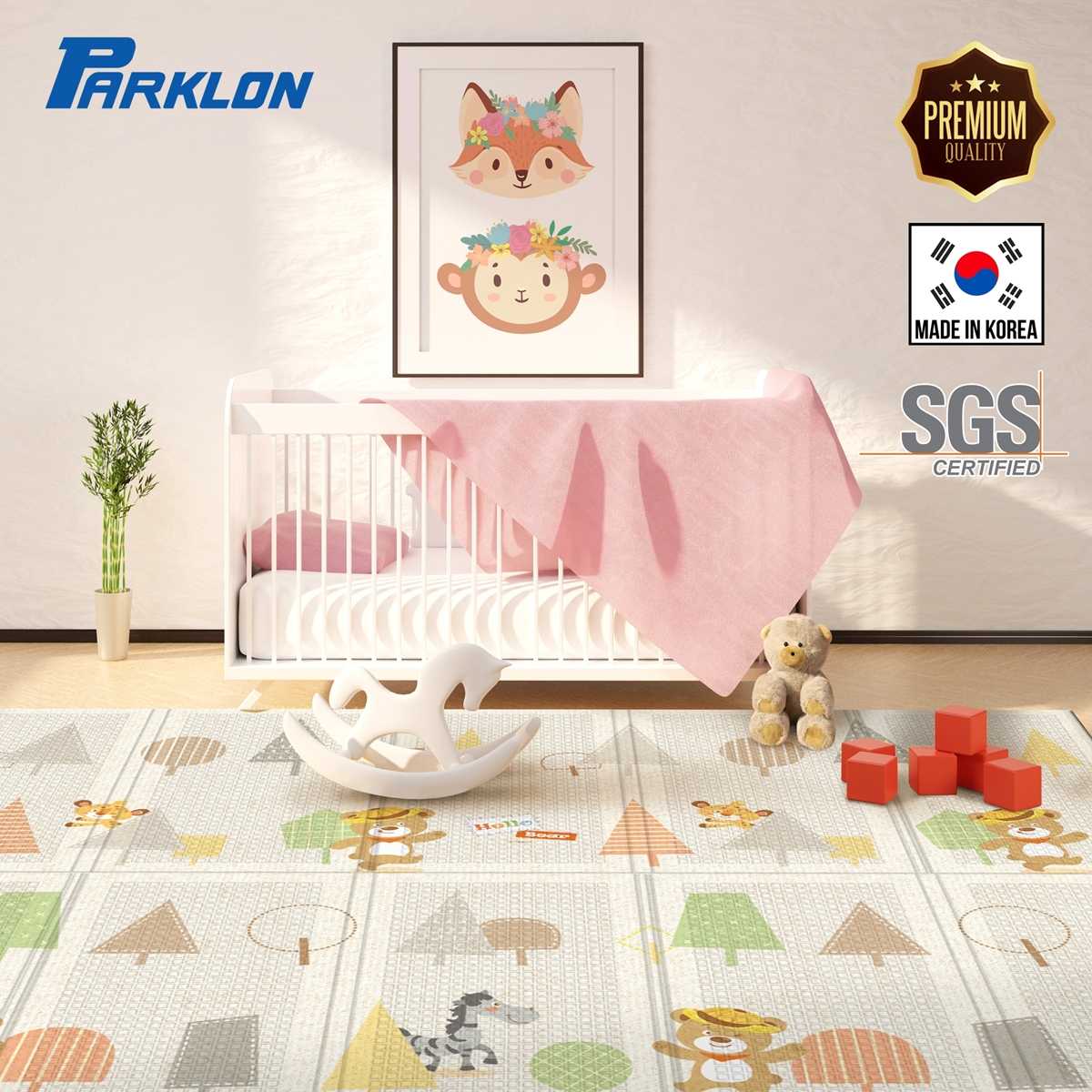 PARKLON แผ่นรองคลานเกาหลีเกรดพรีเมี่ยม รุ่นพับได้ พกพาสะดวก ขนาด 140x200 หนา 1.0cm