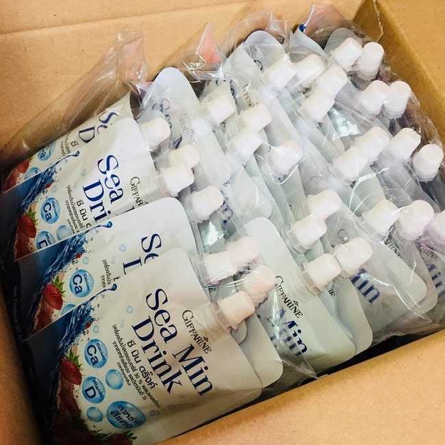Giffarine Sea Min Drink ซี มิน ดริ๊งค์ กิฟฟารีน เครื่องดื่มน้ำสตรอเบอร์รี่ ผสม แคลเซียมจากสาหร่าย