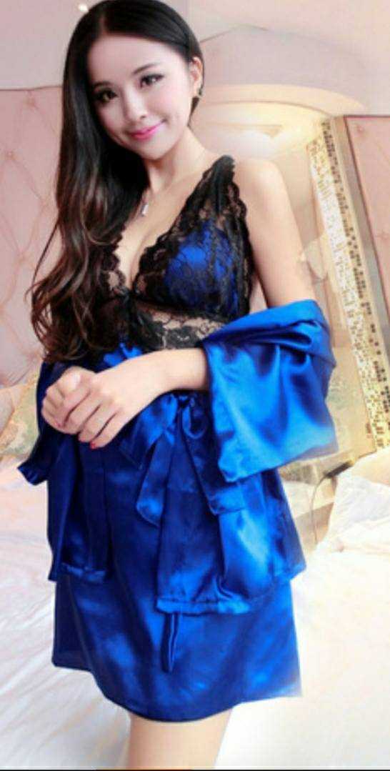 ชุดนอนซาติน สวยๆ sexy พร้อมส่ง มีเสื้อคลุม ชุดนอนเซ็กซี่ ลูกไม้สวย