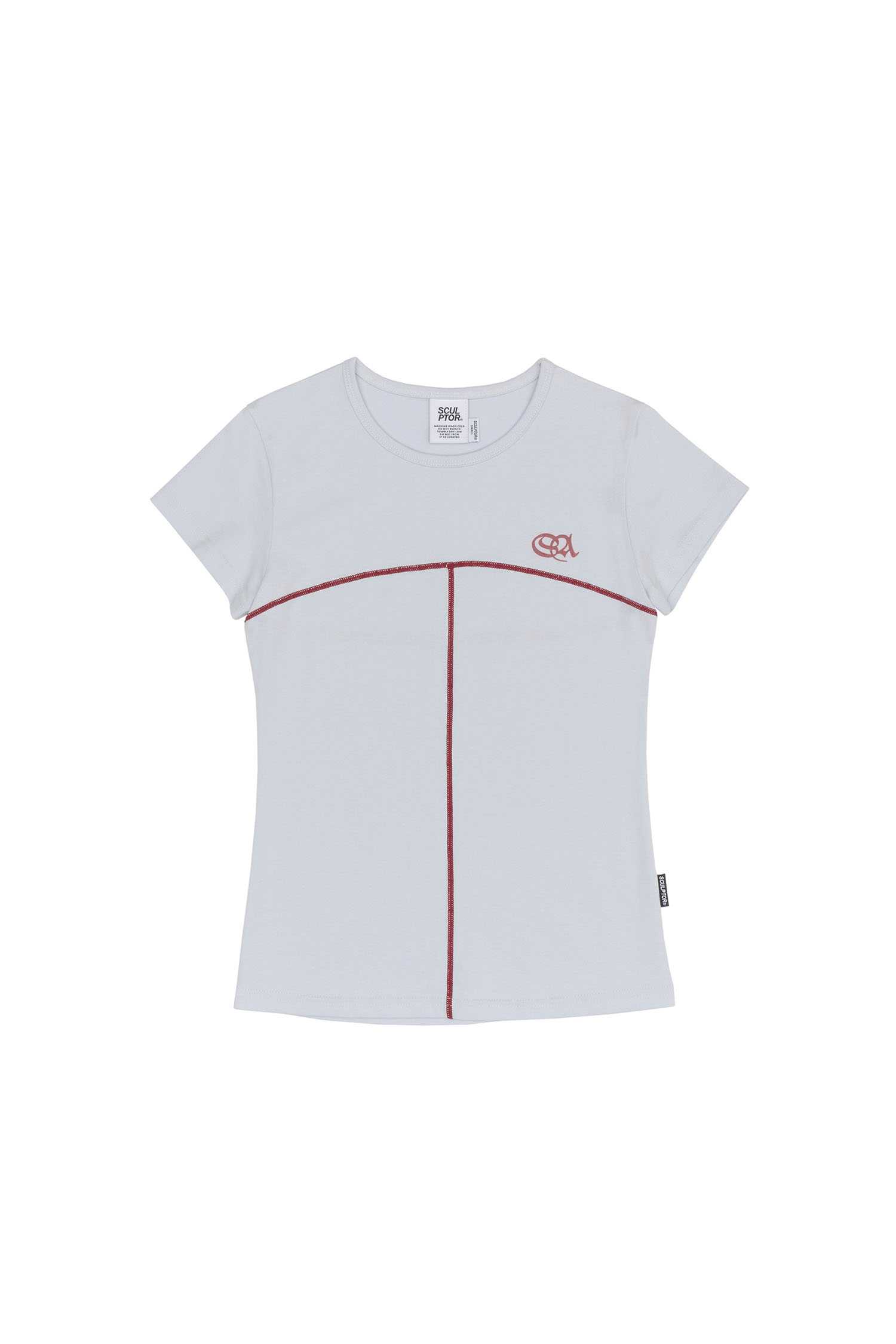 (pre,รวมส่ง)  Contrast Stitch Tee /Sculptor