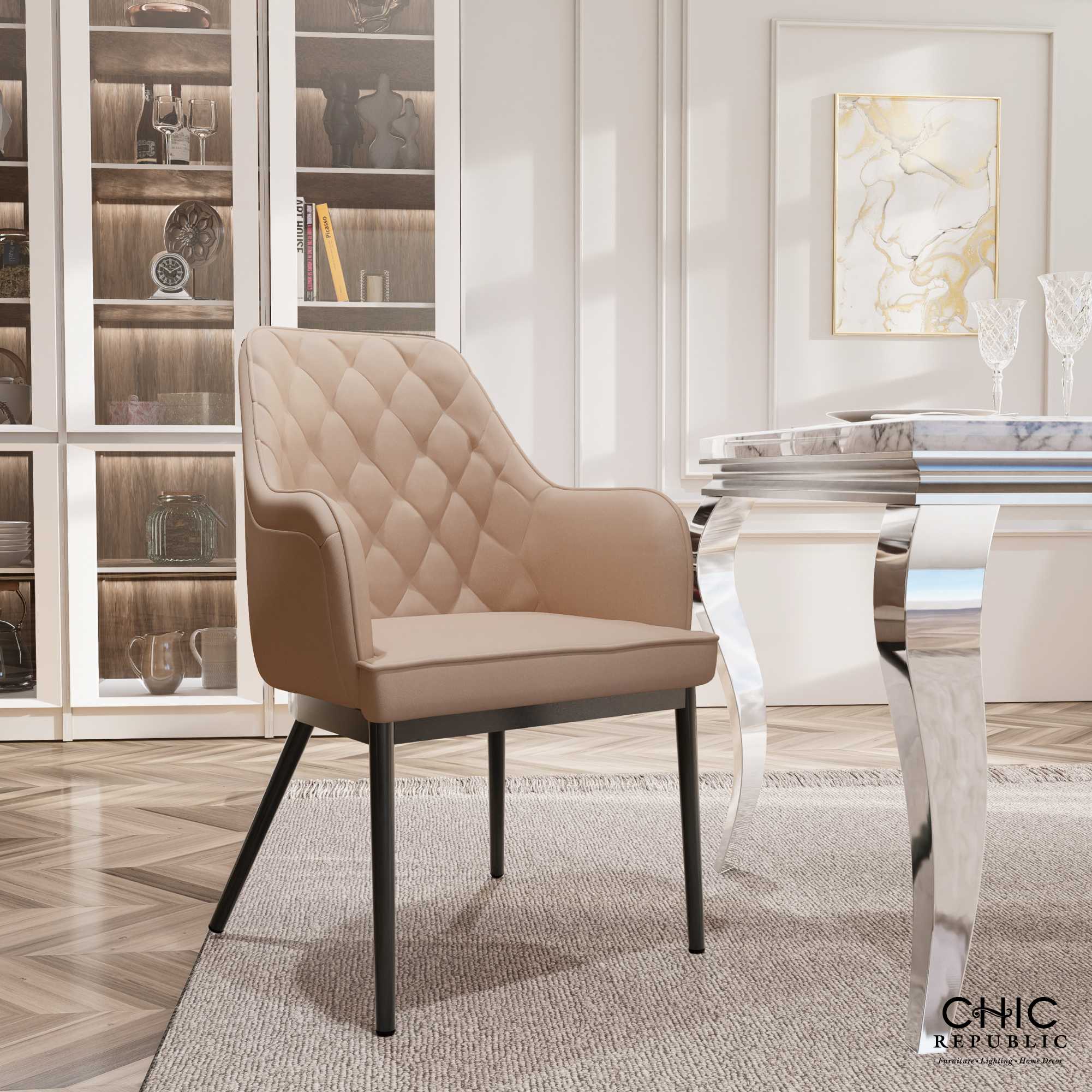 Chic Republic GWYNETH เก้าอี้รับประทานอาหาร - สี เหลือง , น้ำตาล