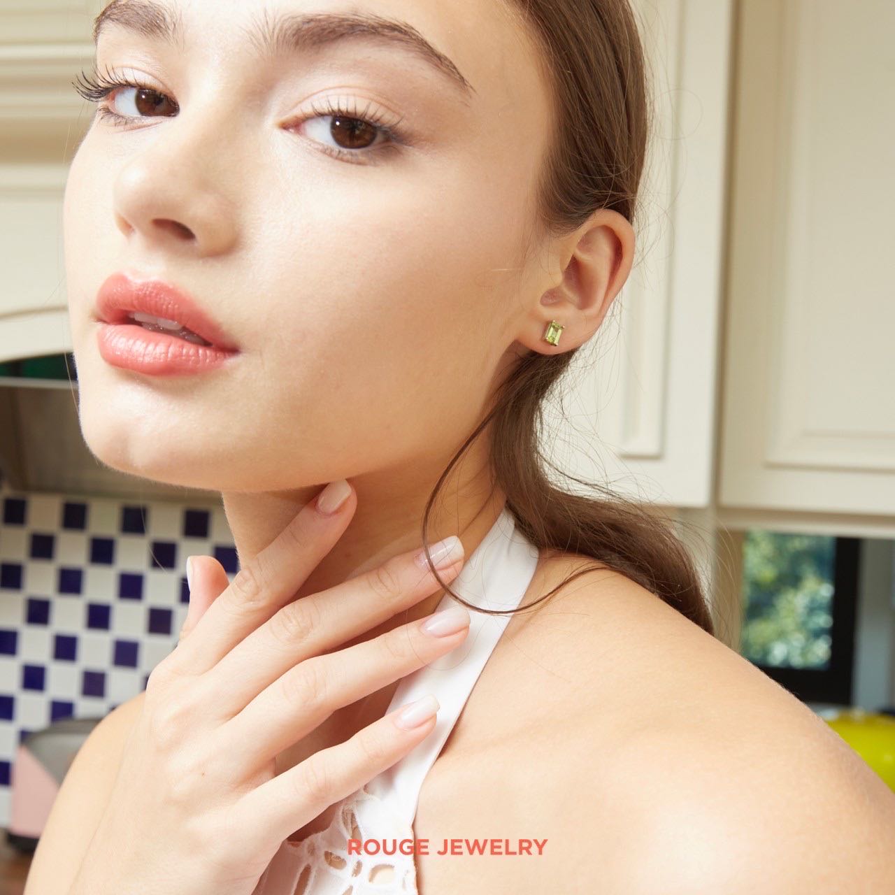Amy stud in Peridot ✨ Silver 925