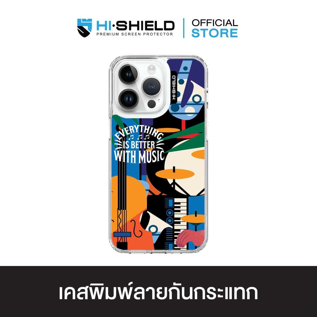 HI-SHIELD Stylish เคสใสกันกระแทก iPhone รุ่น Music4 [เคส iPhone14]