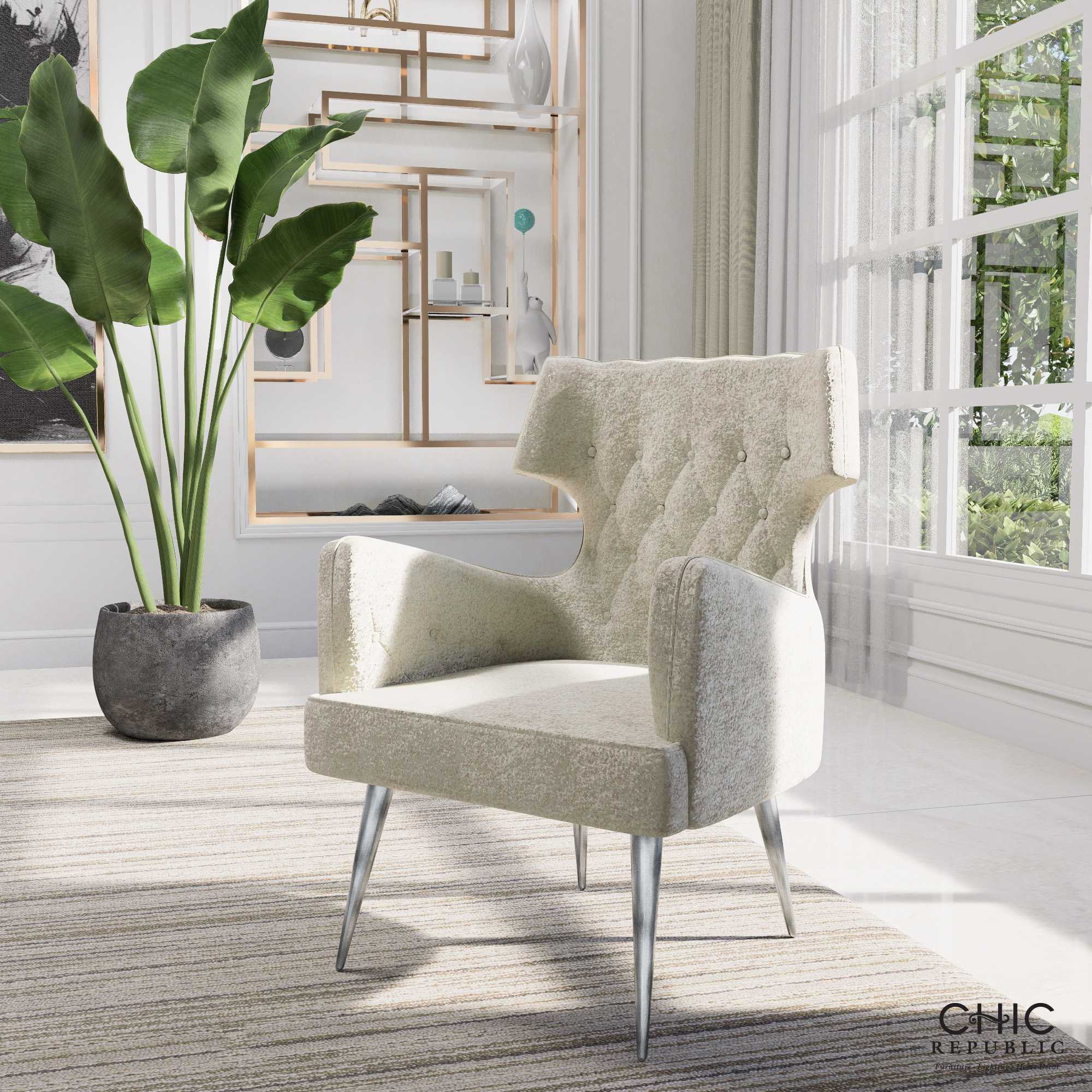 Chic Republic DONOVAN/1,โซฟา 1 ที่นั่ง -  น้ำเงิน , ครีมวานิลลา