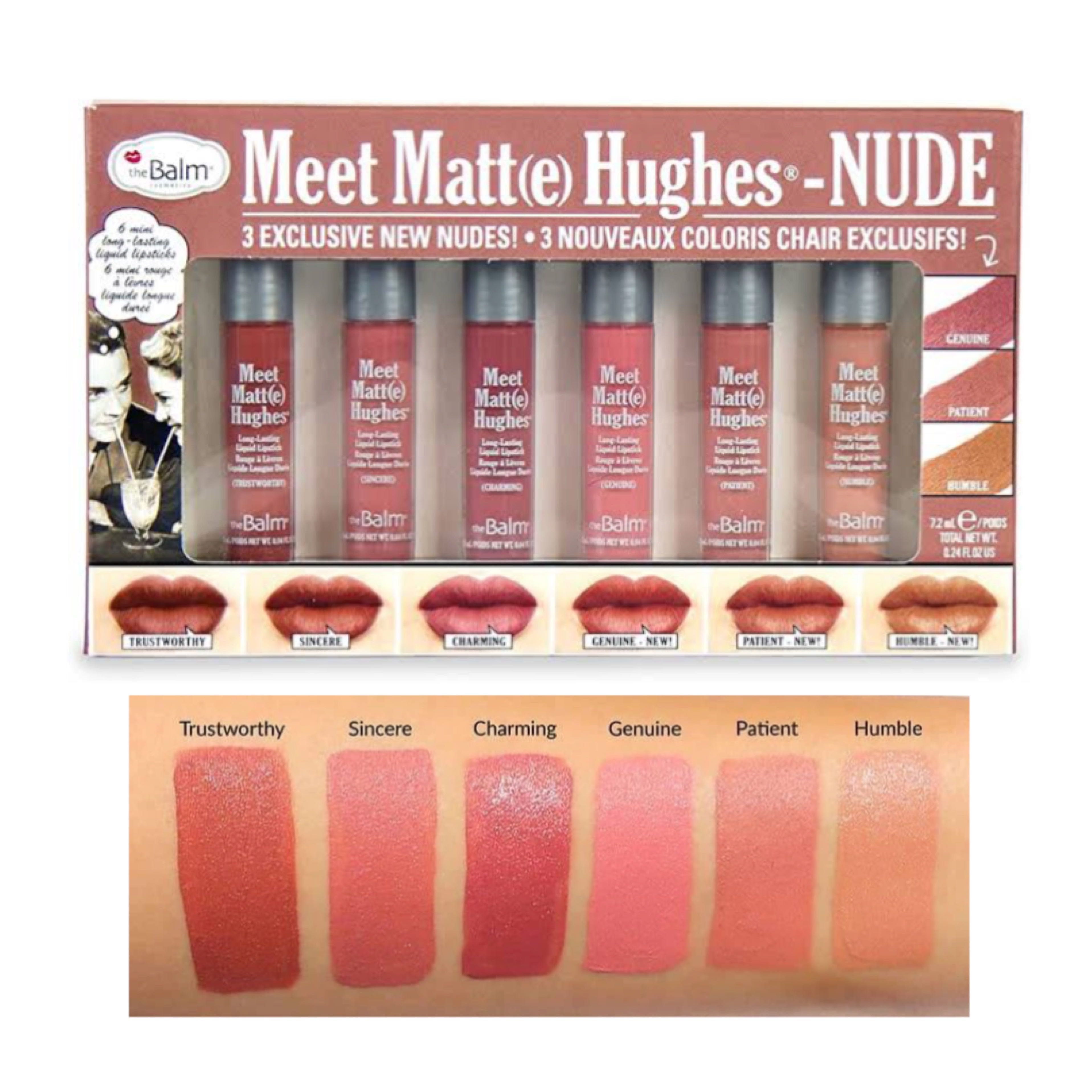 the Balm Meet Matt(e) Hughes Mini Kit 6 Nude 7.2ml.