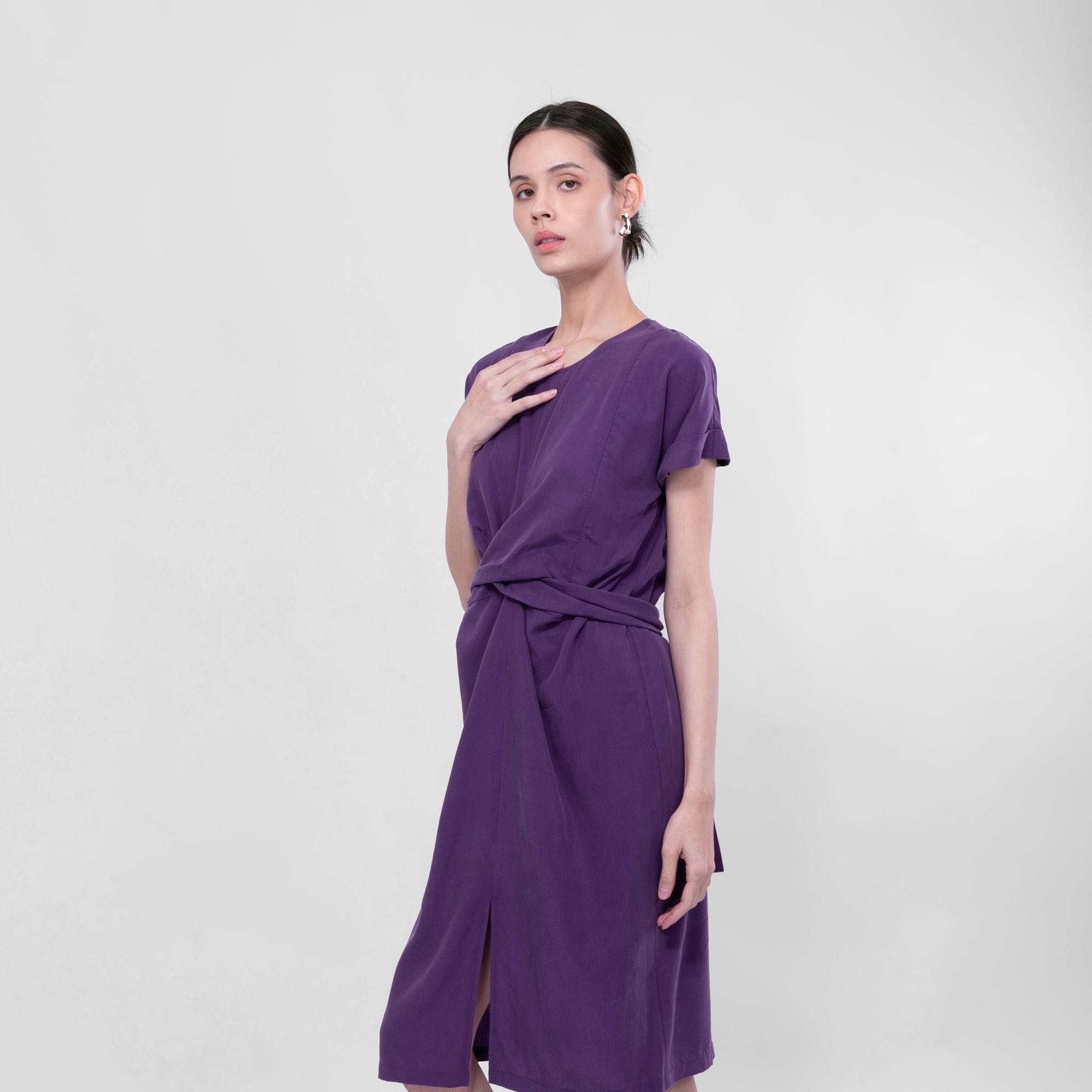 QueenCows ชุดให้นม Grace Wrap Dress (Purple)