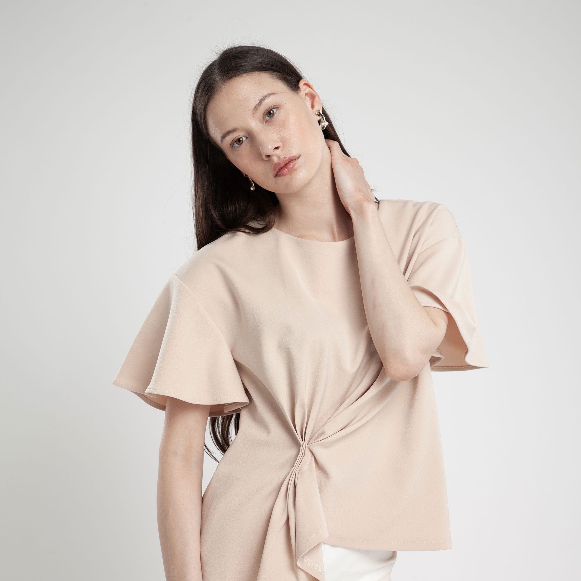 QueenCows เสื้อให้นม Kathrin Beige Wrap Top(Beige)