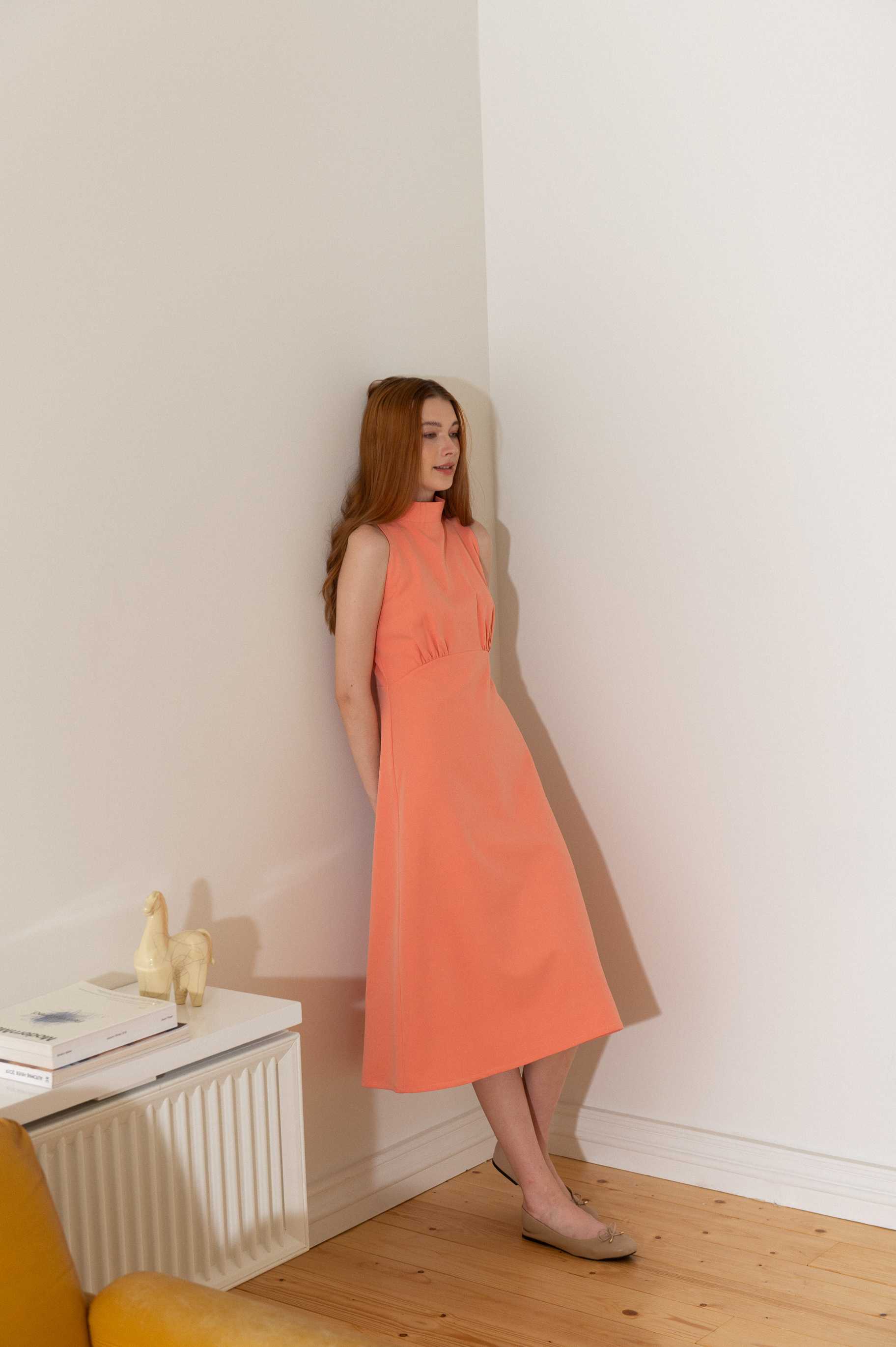 Marron Dress - Coral Orange