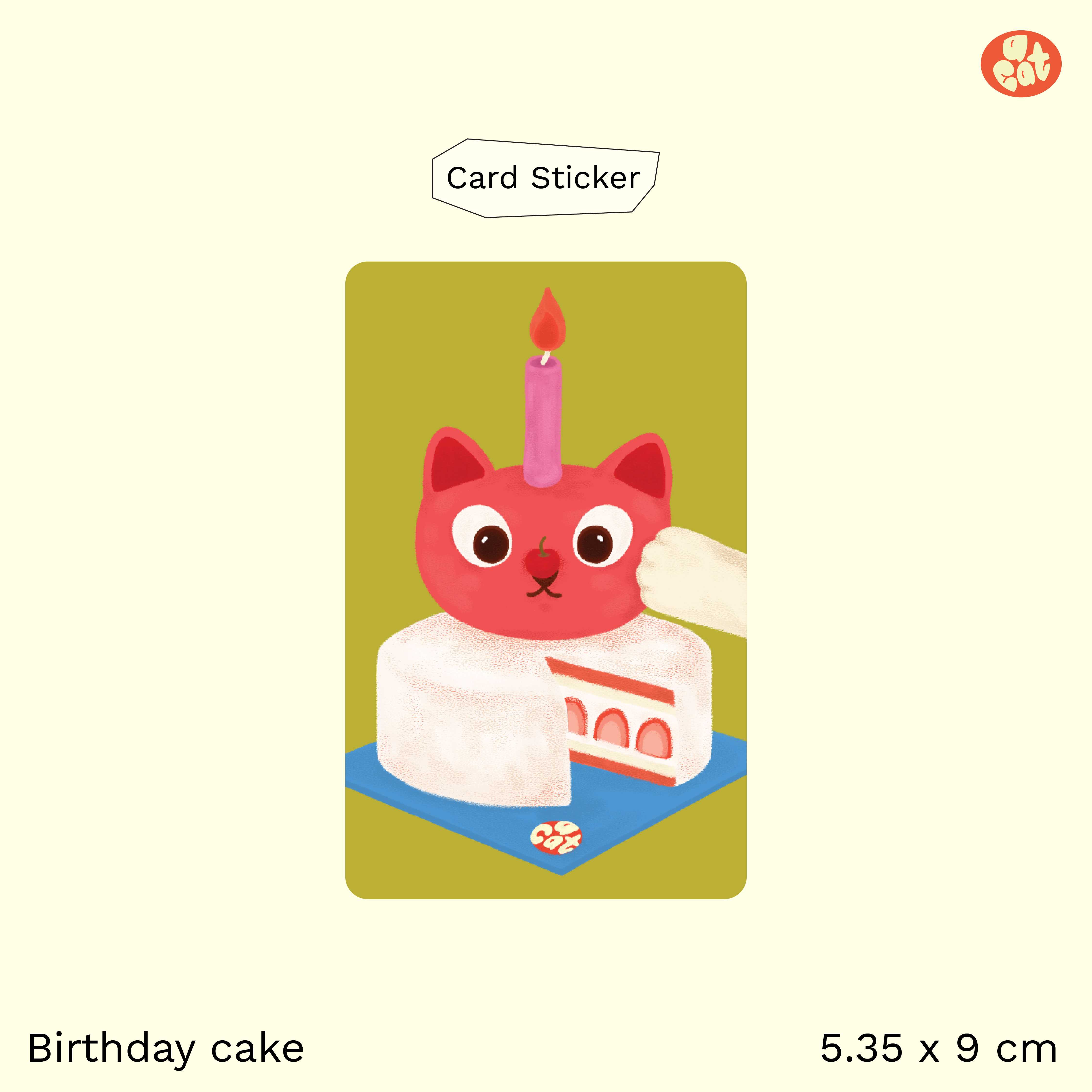 Card sticker – Birthday cake