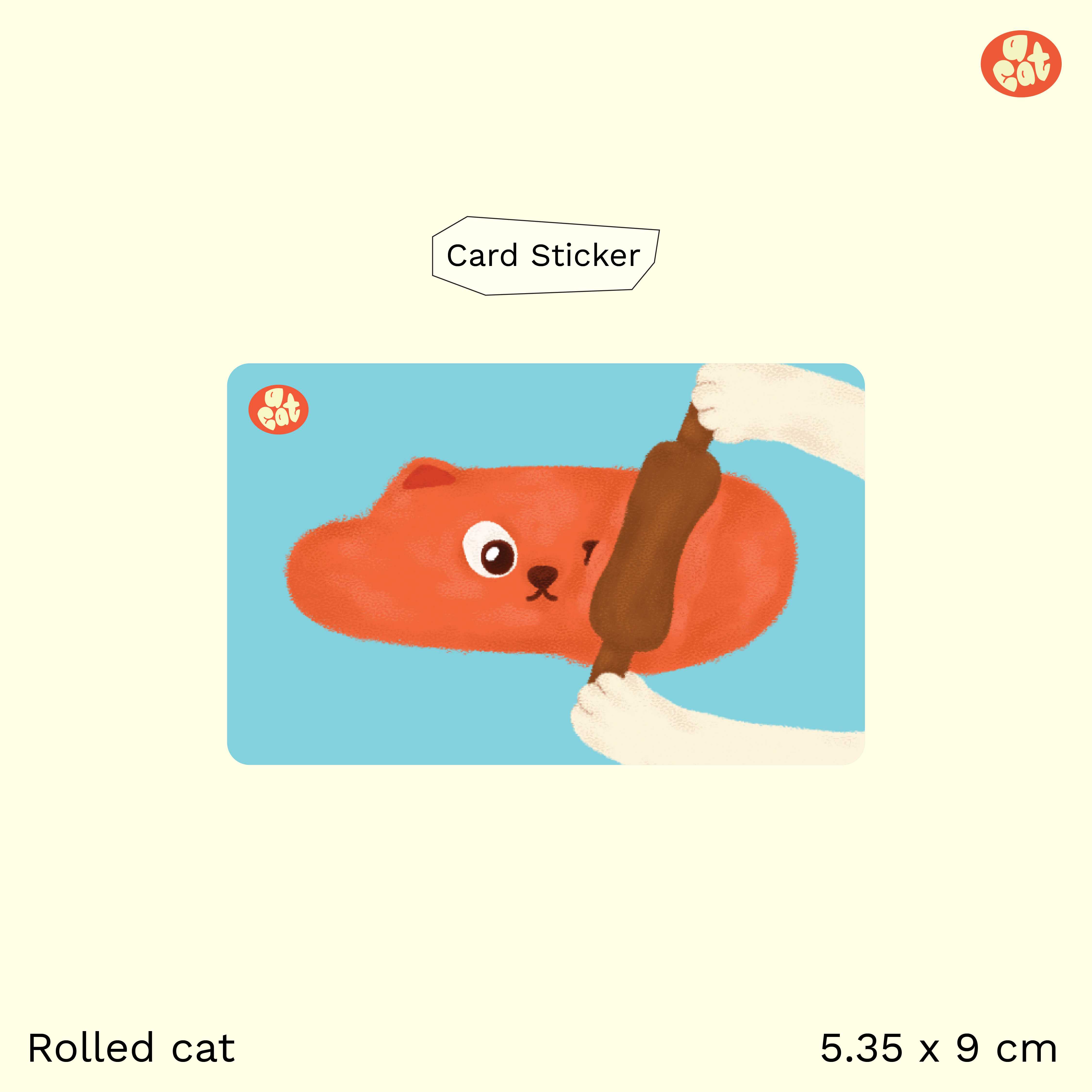 Card sticker - Rolled cat
