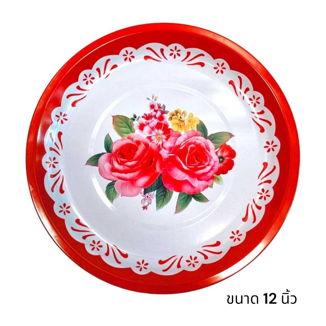 ถาดกลมพิมพ์ลายขนาด12นิ้ว