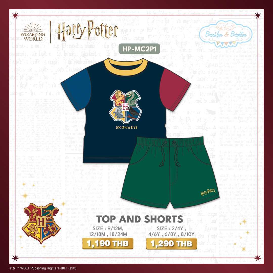 Harry Potter Multicolour - Top & Shorts | HP-MC2P1 (Size: 9/12M-8/10Y) ขายดีตลอดกาล