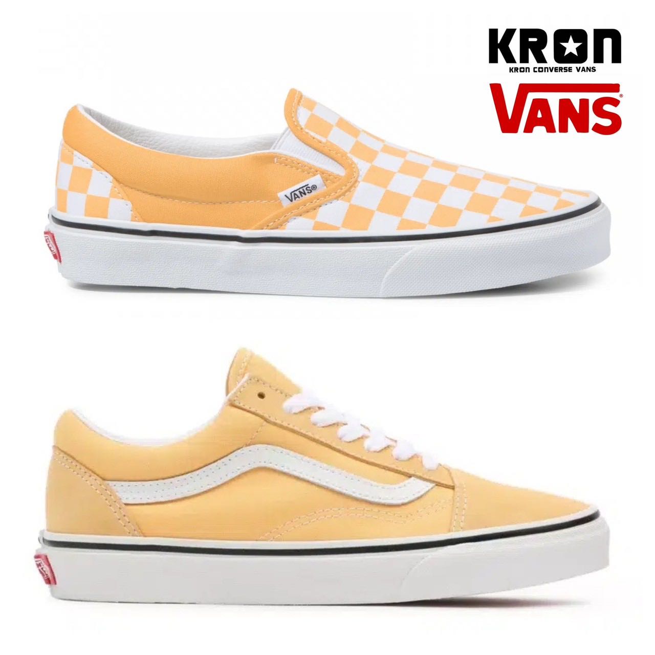 Vans Old Skool /  Slip-On Checkerboard | Flax/True White