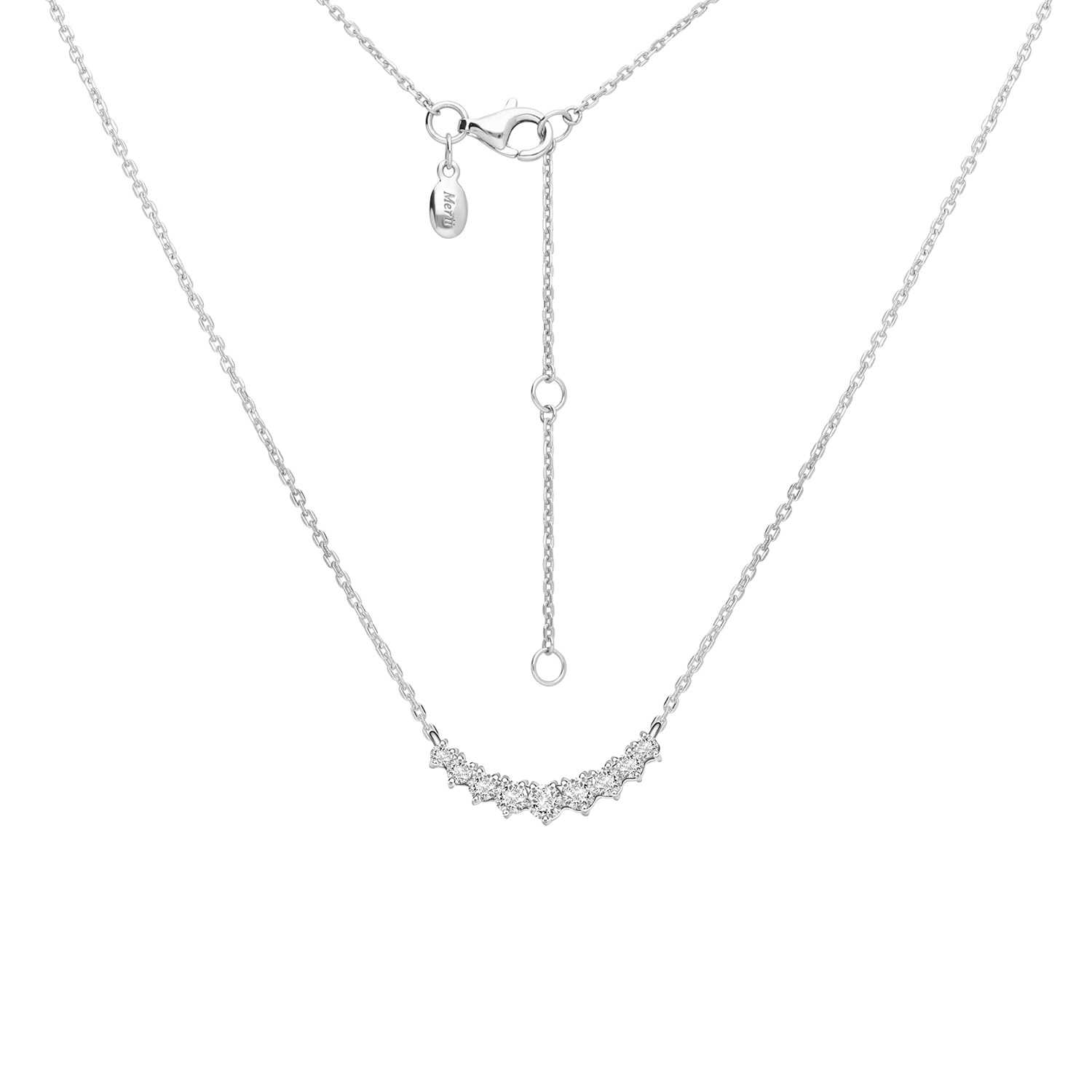LITTLE PIECE OF ME สร้อยคอเงินประดับ CZ ดีไซน์กิ่งใบมะกอก ยาว 16 นิ้ว