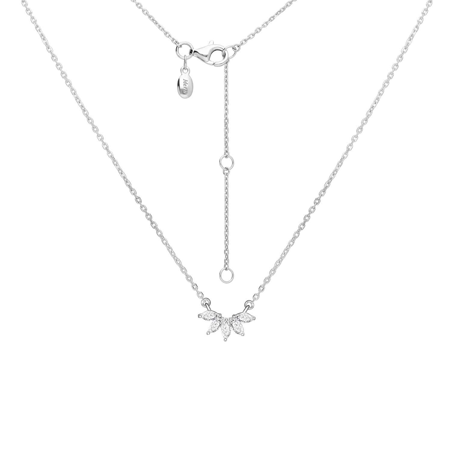 LITTLE PIECE OF ME สร้อยคอเงินประดับ CZ ดีไซน์กิ่งใบไม้ ยาว 16 นิ้ว
