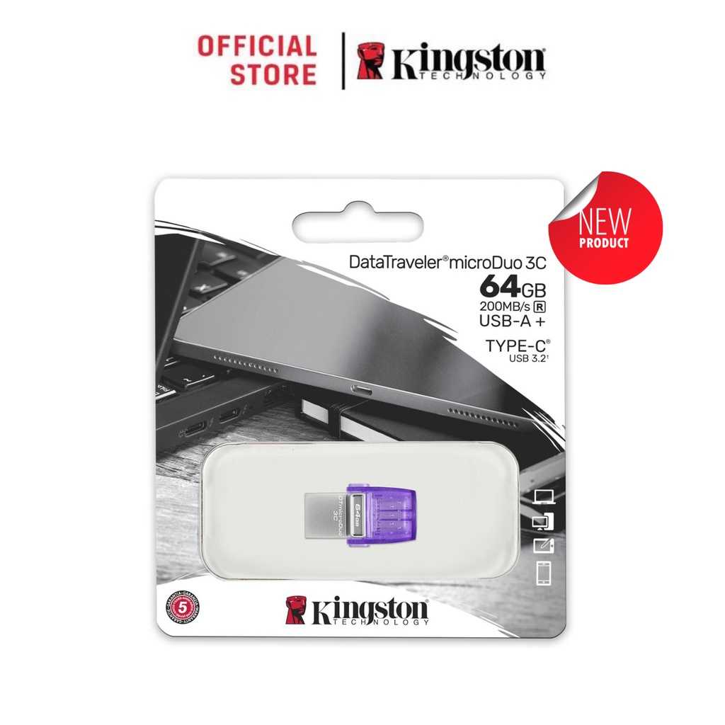 Kingston DataTraveler® microDuo™ 3C USB Type-C 200MB/s3 Flash Drive  - แฟลชไดร์ฟ (DTDUO3CG3)
