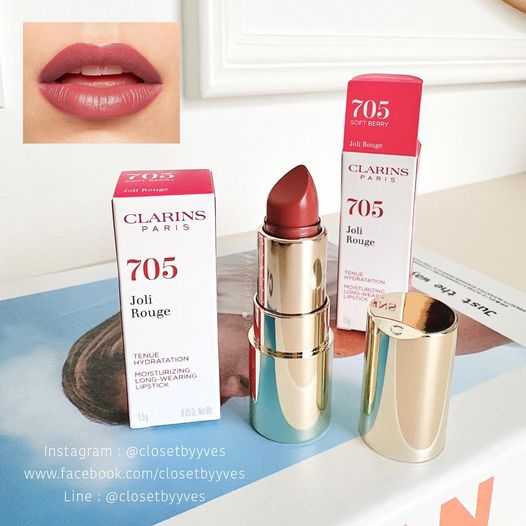 Clarins Joli Rouge Hydratation Tenue Moisturizing Long-Wearing Lipstick 705 Soft Berry
